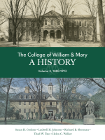 Book cover for The College of William & Mary: A History, Vol 2