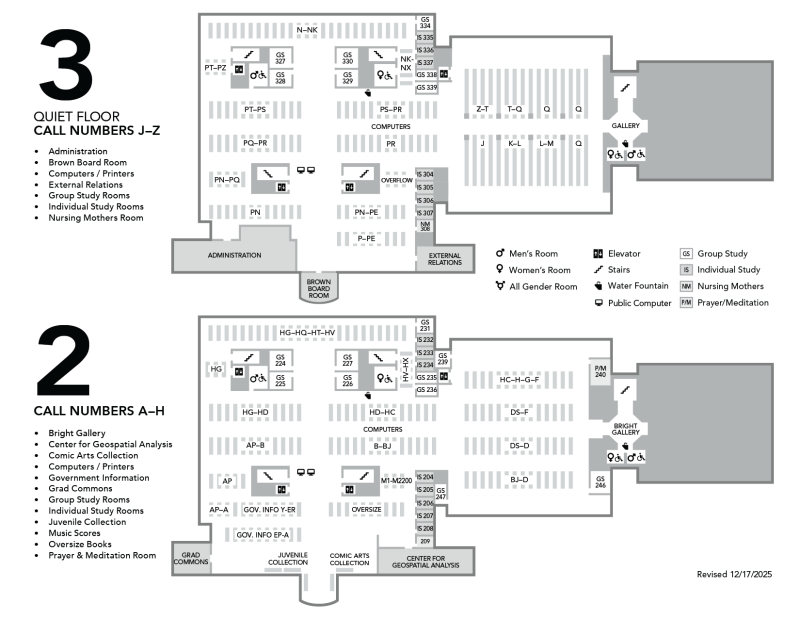 Floor plan for levels 2 and 3