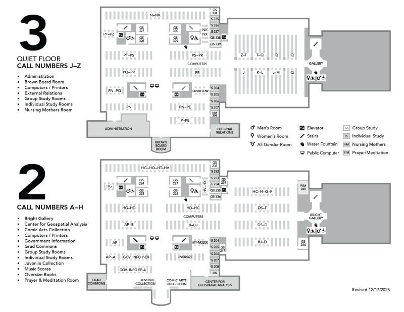 Floor plan for levels 2 and 3