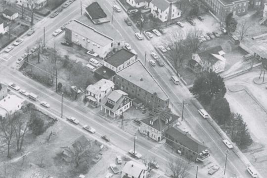 A view of the historic triangle block from above