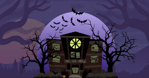 A haunted-looking Swem Library