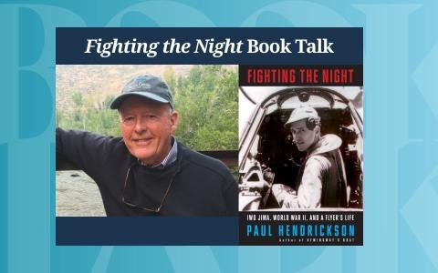 Fighting the Night Book talk with a photo of the author and the book cover