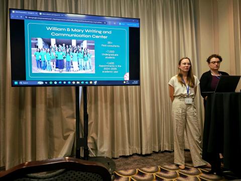 People presenting about the writing center