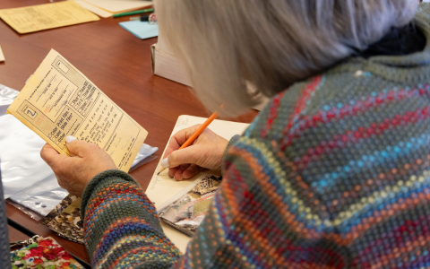 A person doing research at special collections