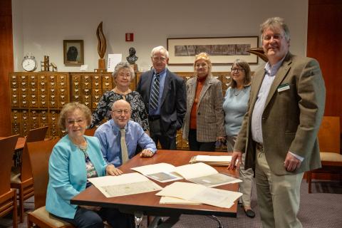 Martin family with documents