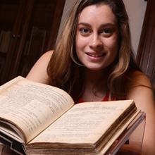 Student posing with the Principia