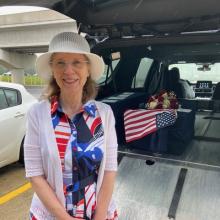Barbara VornDick at the airport for the arrival of Eliza's remains