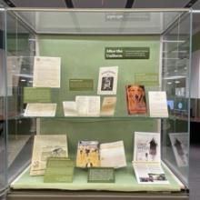 Installation view, “After the Uniform: Selections from Special Collections on veteran’s transition from military service to civilian life,” November 2024