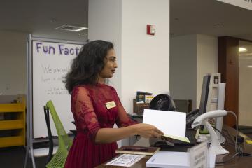 Jarin scanning a book