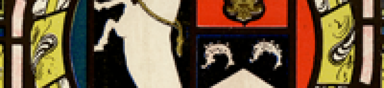 Family crest in a stained glass window