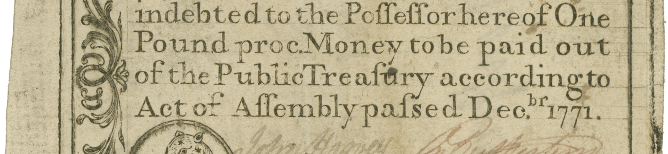 1771 One Pound Note from North Carolina