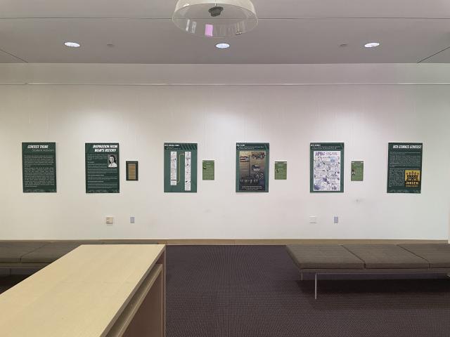 Exhibit installation view of Draw the Line Comics Contest