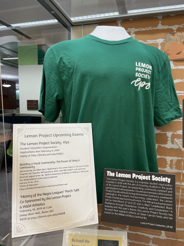 T-shirt and events flyer for the Lemon Project Society