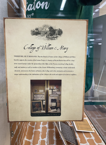 Text of the W&M Board of Visitors resolution