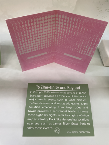 Astronomical almanac zine with pink moon chart