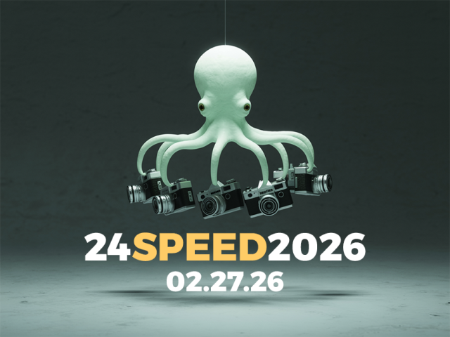 24 speed 2026 logo of an octopus holding cameras