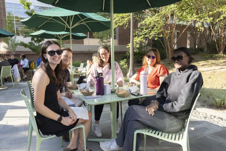 Special collections student workers at end of year party