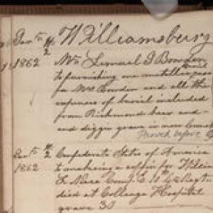 Page from a Civil War diary