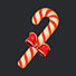 Red and white candy cane with bow