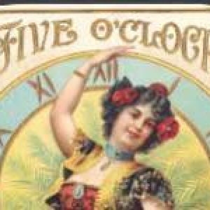 Illustration of woman in front of clock with the words Five o'clock