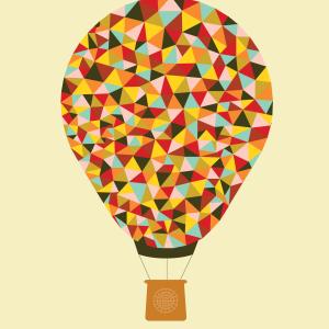 Mosaic of a hot air balloon