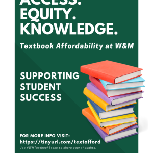 Access. Equity. Knowledge. Flyer on textbook affordability