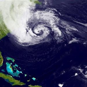 Satellite view of a hurricane