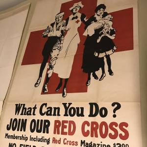 Red Cross poster with the message "What Can You Do? Join our Red Cross"