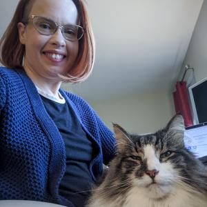 Sara Belmont and cat
