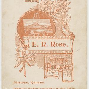 Reverse side of E. R. Rose cabinet card