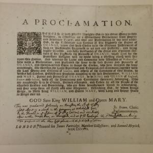Proclamation of William and Mary as king and queen