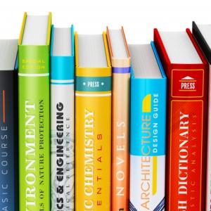 Row of textbooks