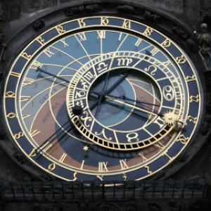 Complex timepiece showing time and date