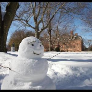 Snowman on campus