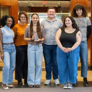 group photo of Jennifer Putzi with students