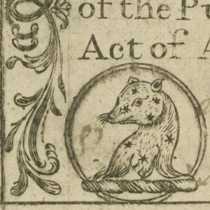 Detailed motif from a 1771 One Pound Note issued in North Carolina